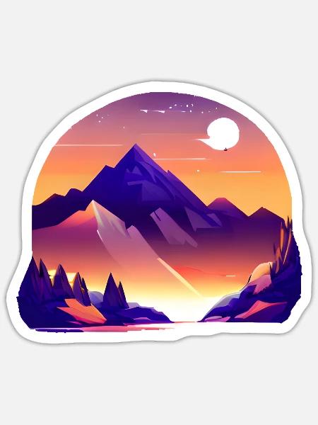 Berge Wandern Bergwandern Wanderung Bergwanderer - Sticker Größe S (10 x 10 cm) - Mattweiß
