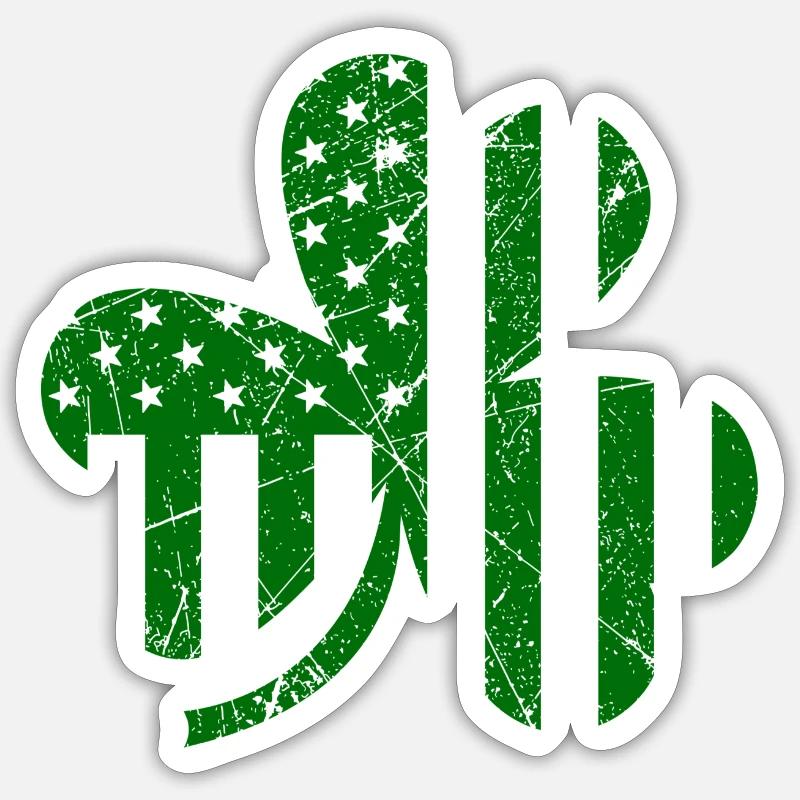 Trèfle drapeau américain Sticker taille S (10 x 10 cm)