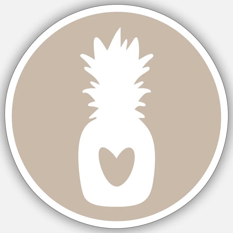 Ananas - Sticker taille S (10 x 10 cm) - blanc mat