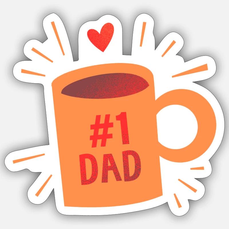 1 dad - Sticker size S (10 x 10 cm) - white matte