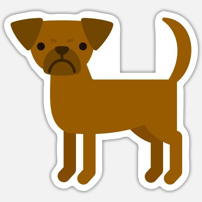Petit Brabancon - Sticker size S (10 x 10 cm) - white matte