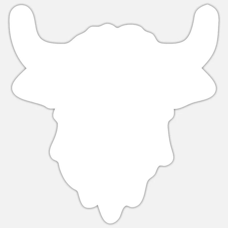 Vache écossaise des Highlands - Sticker taille S (10 x 10 cm) - blanc mat