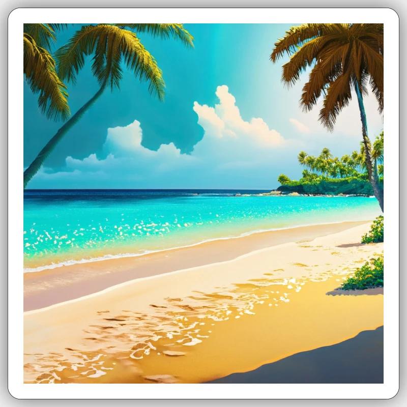 Tranquillité côtière Sticker taille S (10 x 10 cm)