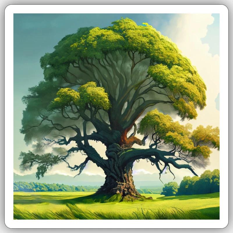 Chêne Éternel Sticker taille S (10 x 10 cm)