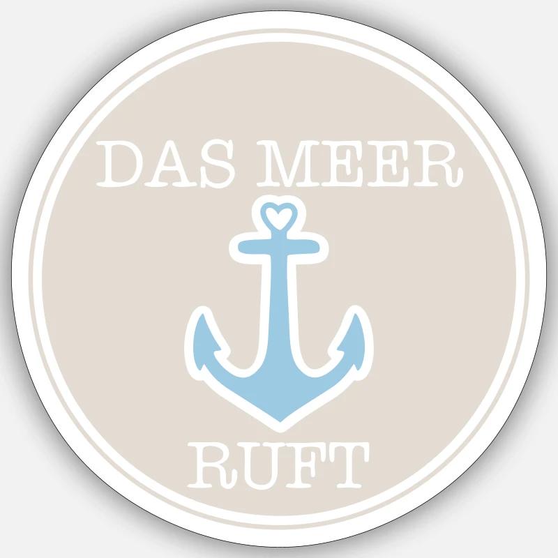 Das Meer ruft - Sticker Größe S (10 x 10 cm) - Mattweiß