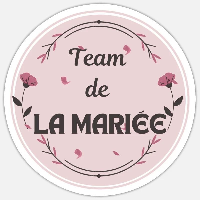 team de la Mariée - Sticker taille S (10 x 10 cm) - blanc mat
