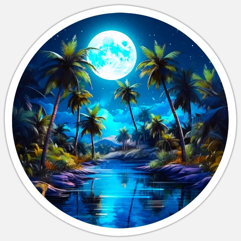 Tropical Night - Sticker size S (10 x 10 cm) - white matte