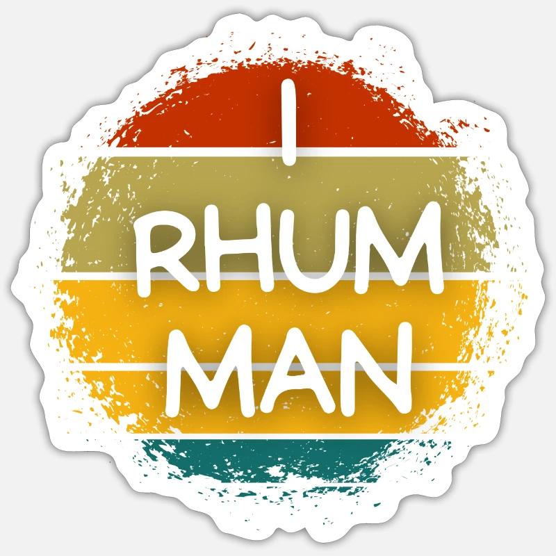 i rhum man - Sticker taille S (10 x 10 cm) - blanc mat