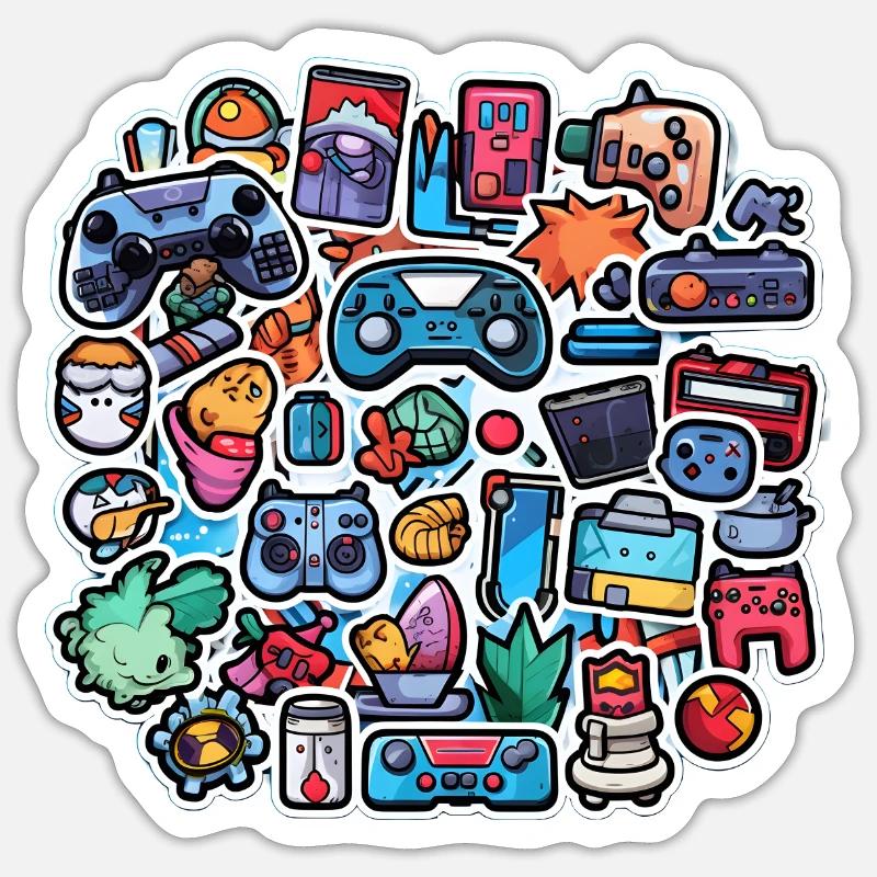 Illustrations de jeu - Sticker taille S (10 x 10 cm) - blanc mat