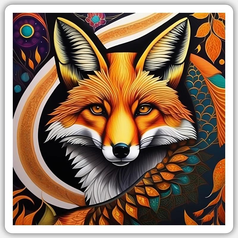 Fox - Sticker size S (10 x 10 cm) - white matte