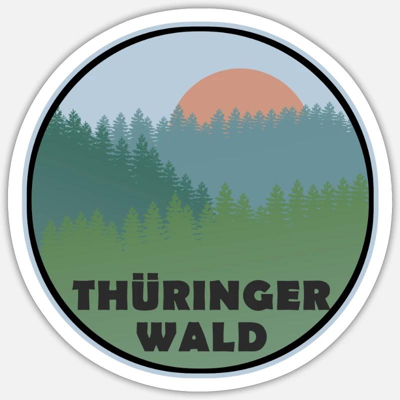 Thüringer Wald - Sticker Größe S (10 x 10 cm) - Mattweiß