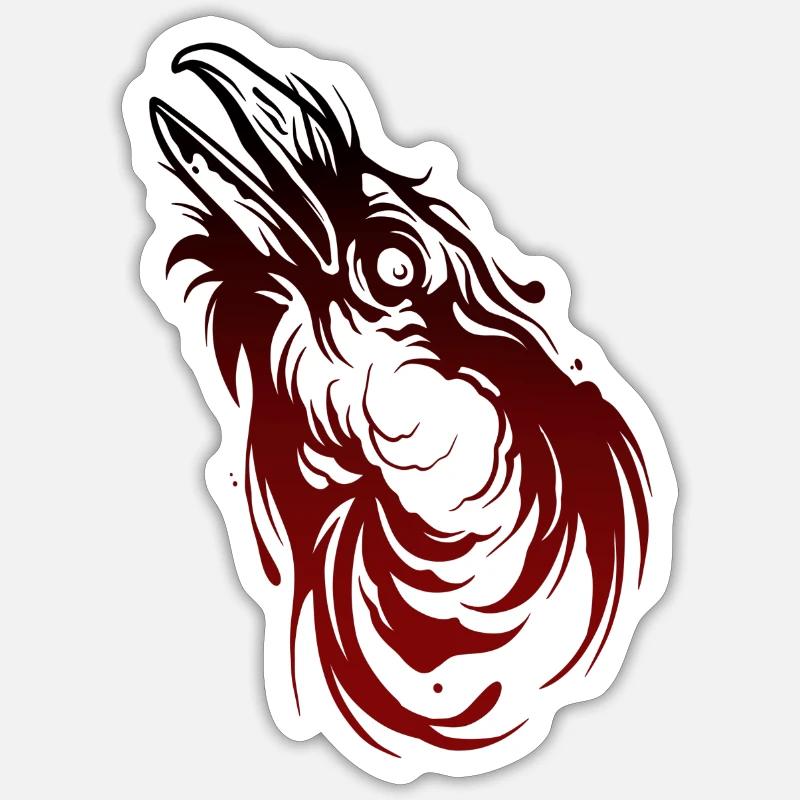 Crow's head - Sticker size S (10 x 10 cm) - white matte