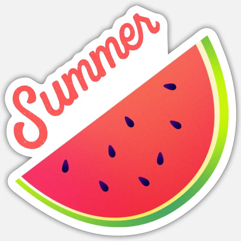 Summer Melon - Sticker Größe S (10 x 10 cm) - Mattweiß