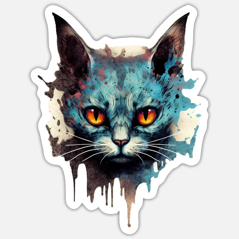 Cat - Sticker size S (10 x 10 cm) - white matte