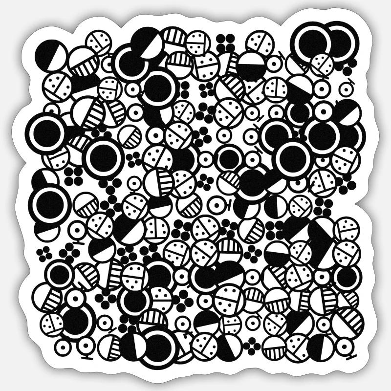 Abstract Pattern 01 - Sticker taille S (10 x 10 cm) - blanc mat