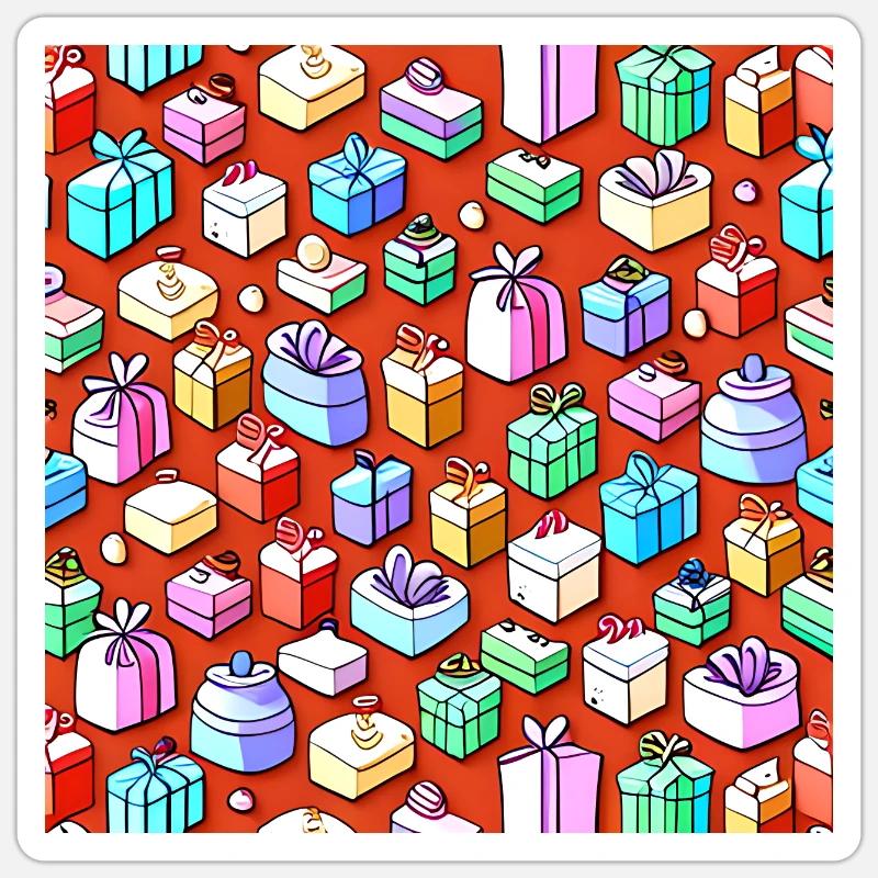 Colorful Presents Pattern Sticker size S (10 x 10 cm)