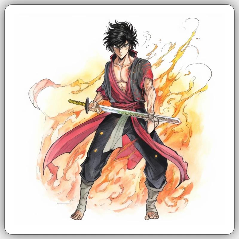 Pyro Guardian - Sticker taille S (10 x 10 cm) - blanc mat