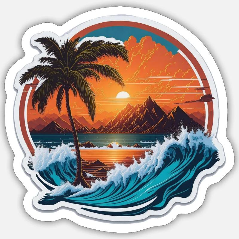 Sunset - Sticker size S (10 x 10 cm) - white matte