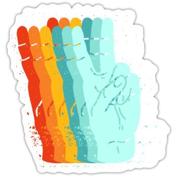 Friedens-Retro-Zeichen - Sticker Größe S (10 x 10 cm) - Mattweiß - Vorne
