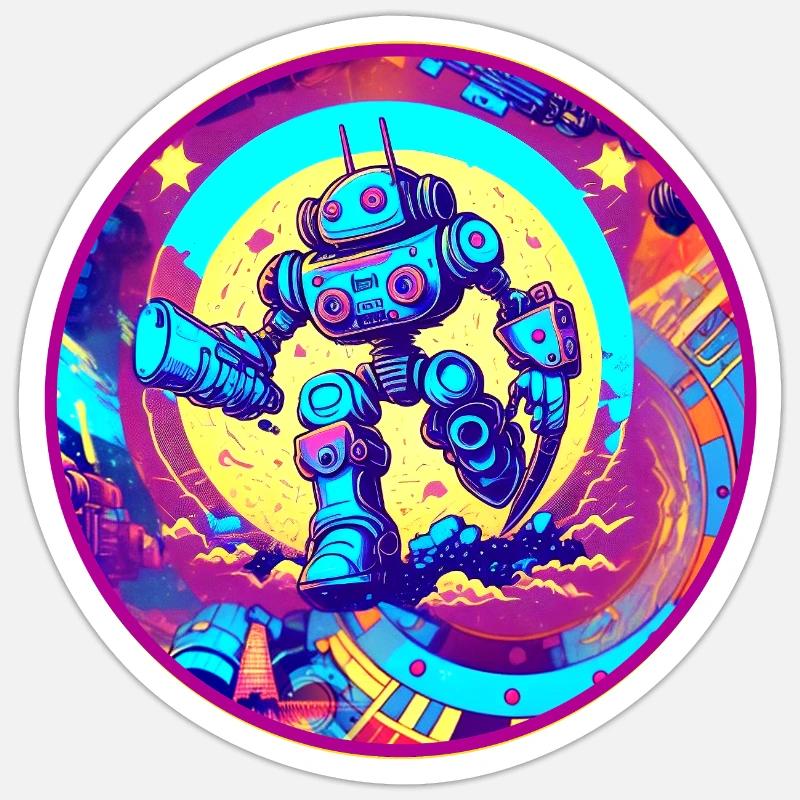 Evil Robot Série 005 Sticker taille S (10 x 10 cm)