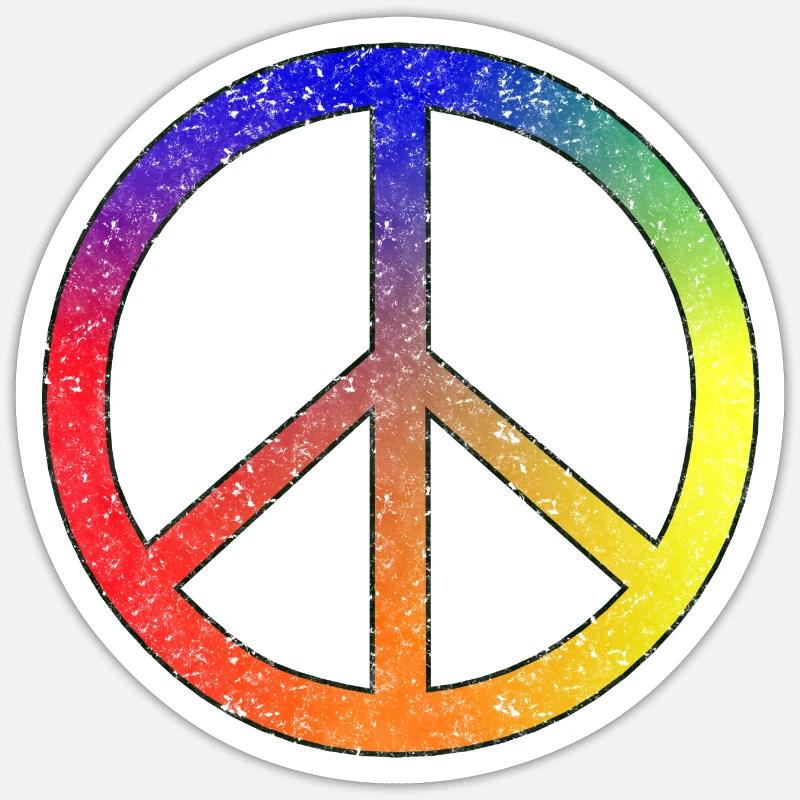 Peace Symbol in Regenbogenfarben Pride Sticker Größe S (10 x 10 cm)