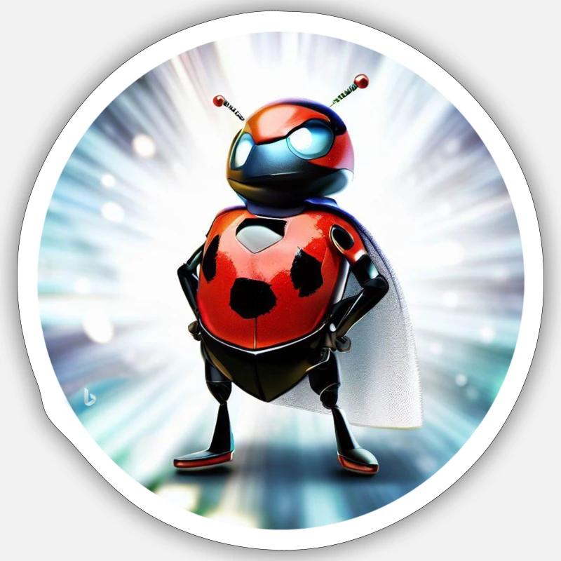 SuperLadybug - Sticker Größe S (10 x 10 cm) - Mattweiß