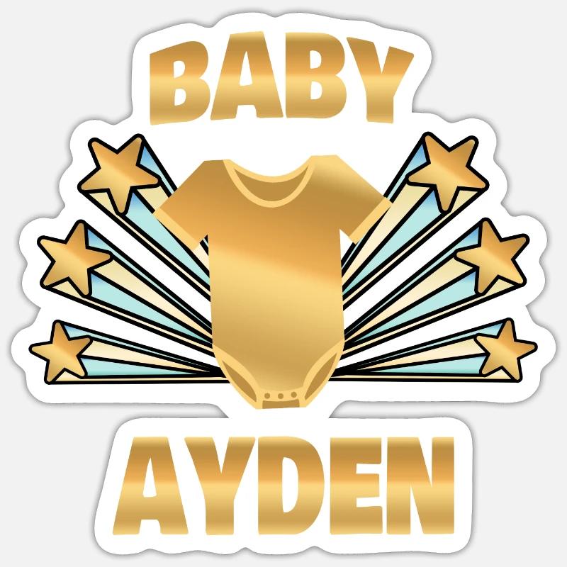 Ayden enceinte - Sticker taille S (10 x 10 cm) - blanc mat