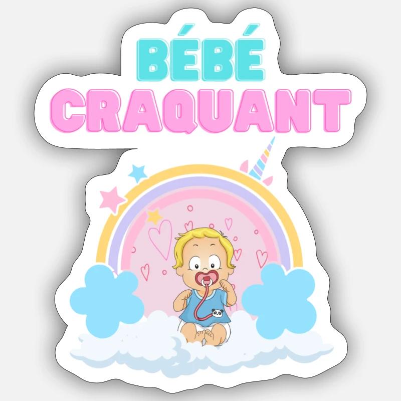bébé craquant Sticker taille S (10 x 10 cm)
