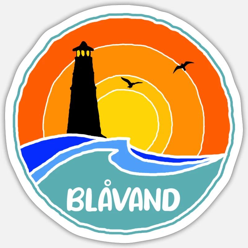 Blavand, Danemark - Sticker taille S (10 x 10 cm) - blanc mat
