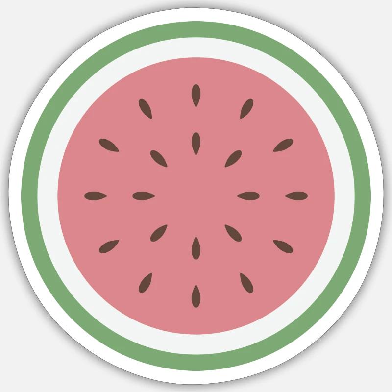 Pastèque (rouge) - Sticker taille S (10 x 10 cm) - blanc mat