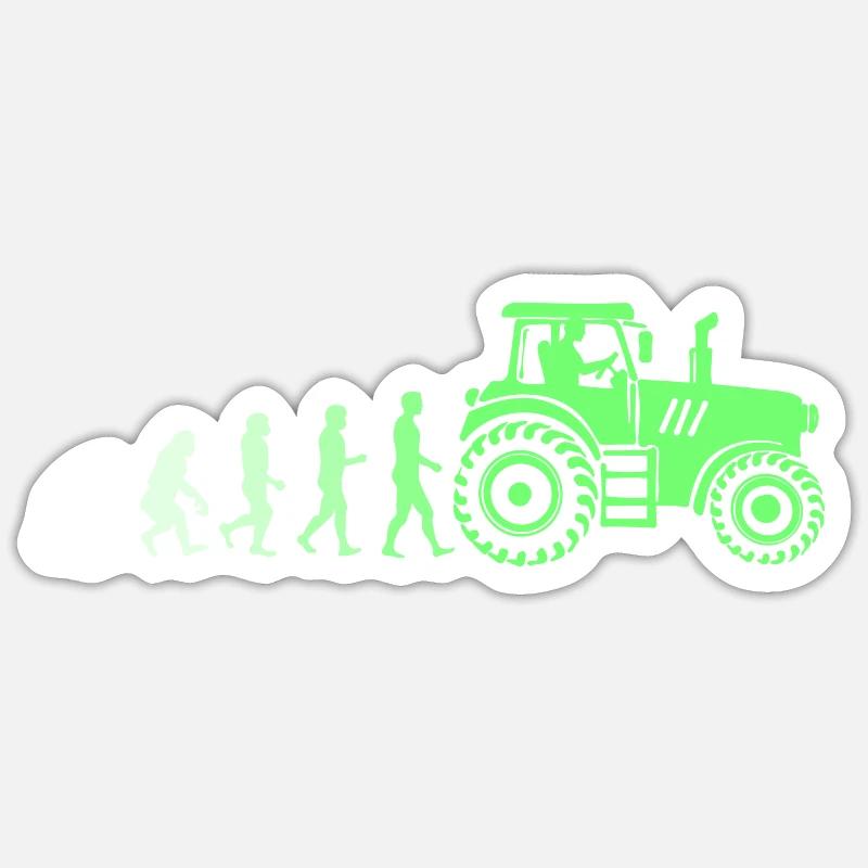 Nutzfahrzeug Traktor Evolution Fahrzeug Bauer Feld - Sticker Größe S (10 x 10 cm) - Mattweiß
