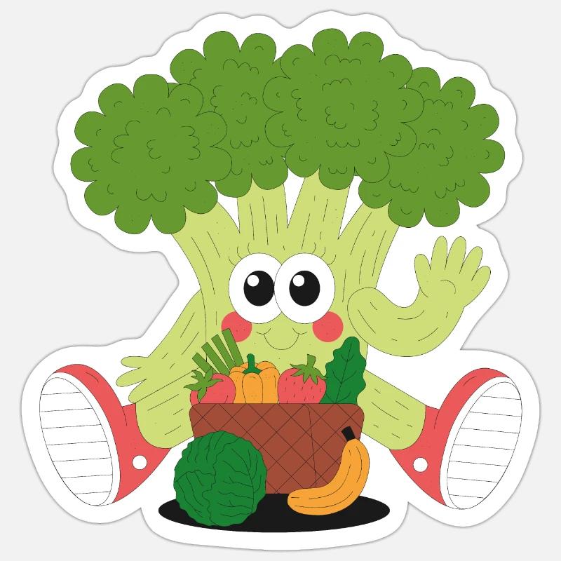 JOYEUX BRROCCOLI - Sticker taille S (10 x 10 cm) - blanc mat