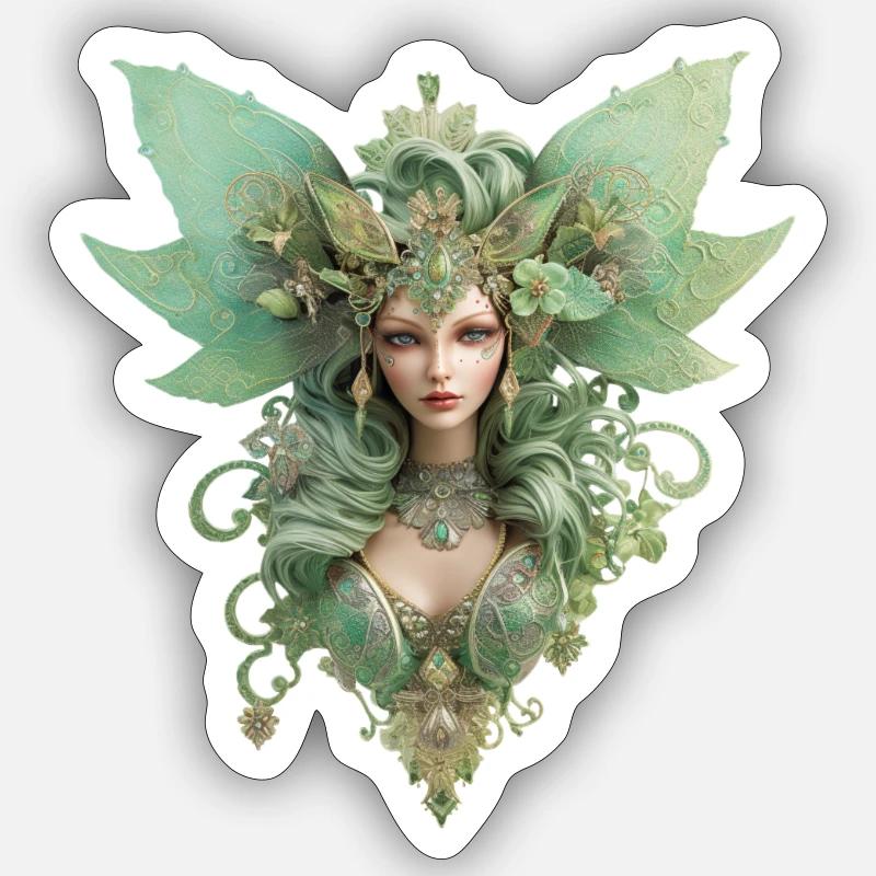 Forrest Queen - Sticker Größe S (10 x 10 cm) - Mattweiß