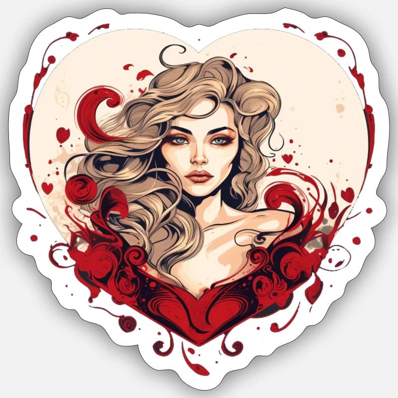 Herzen Muster 4 - Sticker Größe S (10 x 10 cm) - Mattweiß