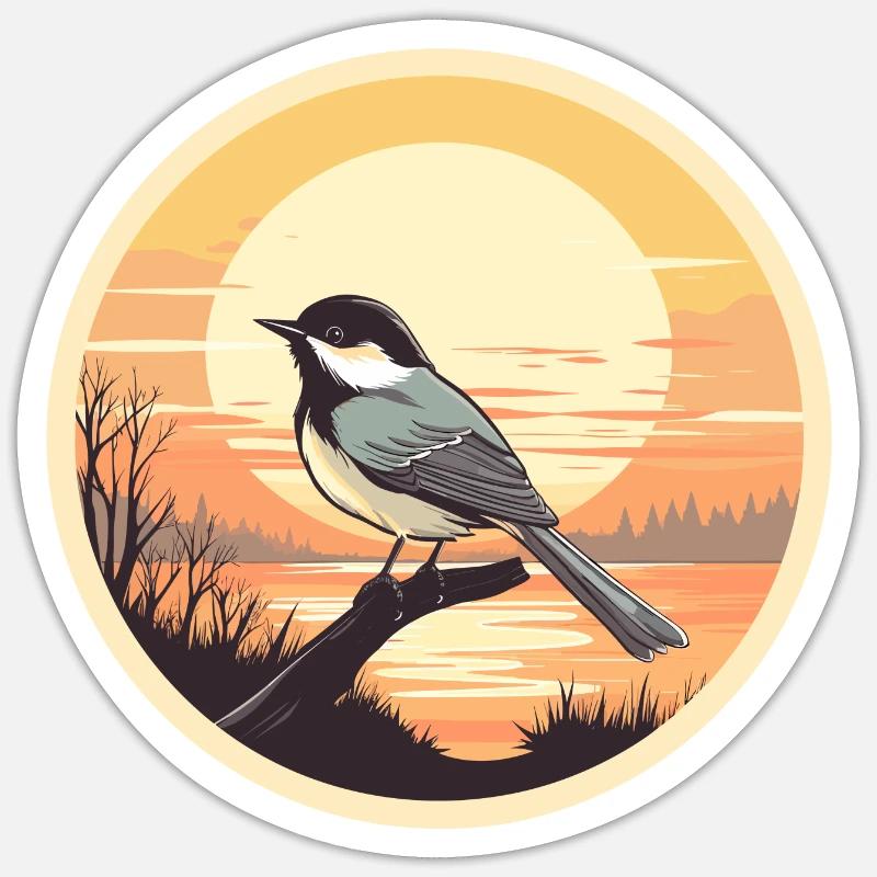 Chickadee bird Sticker size S (10 x 10 cm)