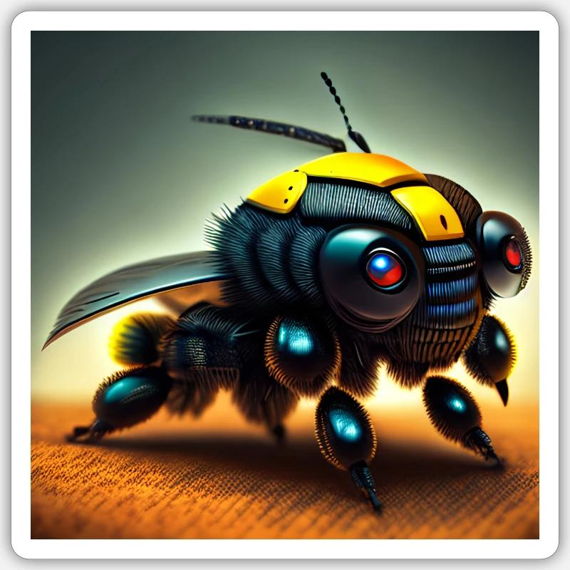 bionic bumblebee - Sticker size S (10 x 10 cm) - white matte