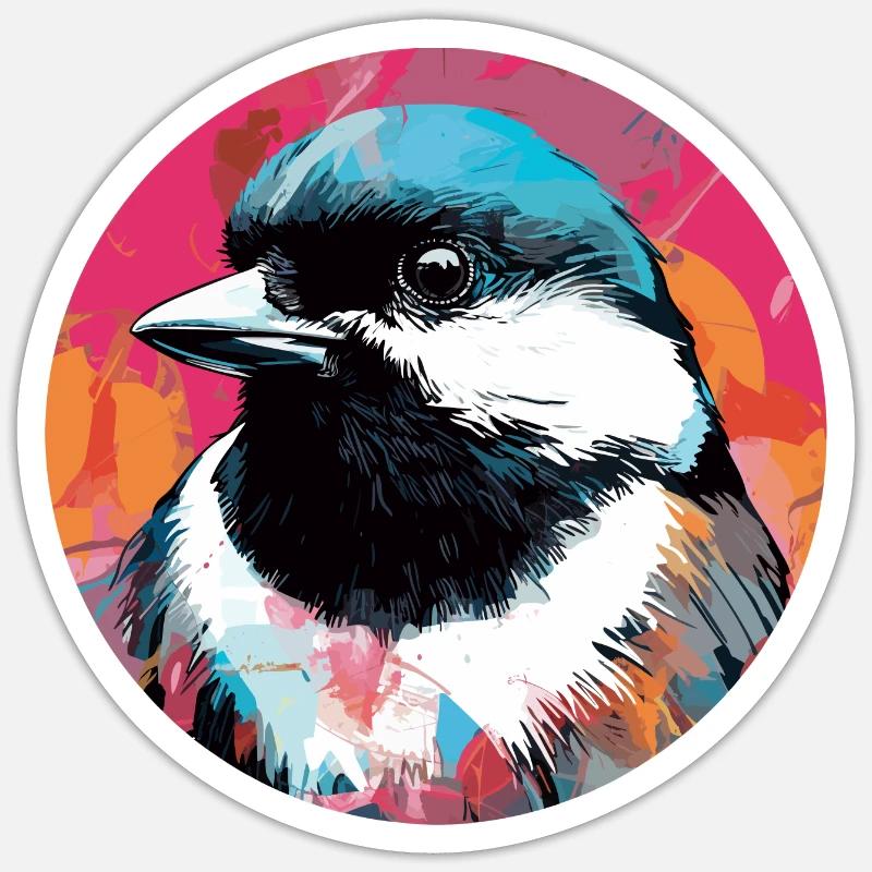 Chickadee bird Sticker size S (10 x 10 cm)
