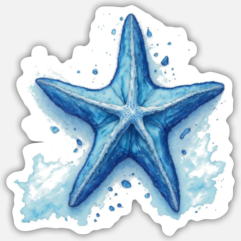 Étoile de mer - Sticker taille S (10 x 10 cm) - blanc mat