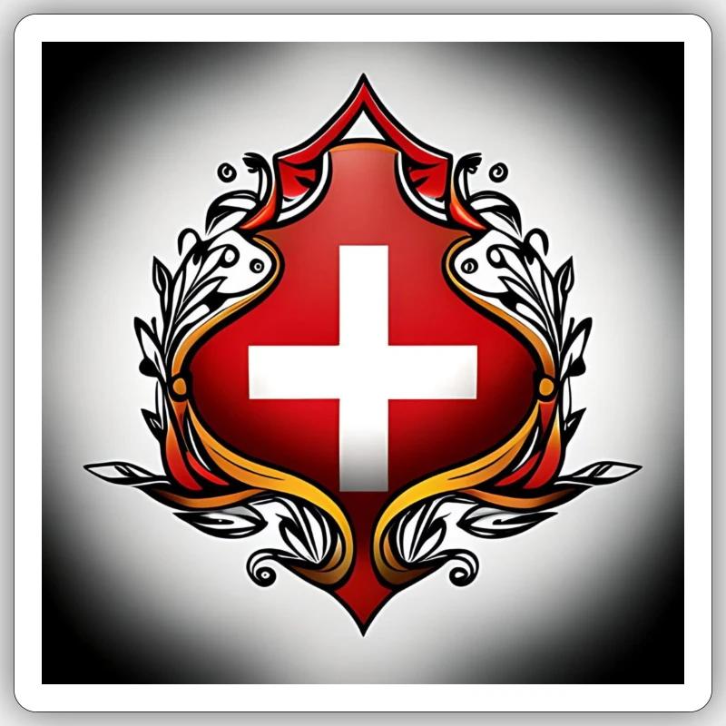 Schweizer Stolz Sticker Größe S (10 x 10 cm)