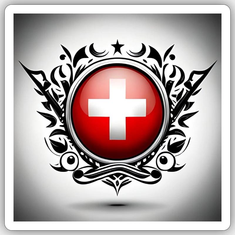 Schweizer Zeichen Sticker Größe S (10 x 10 cm)