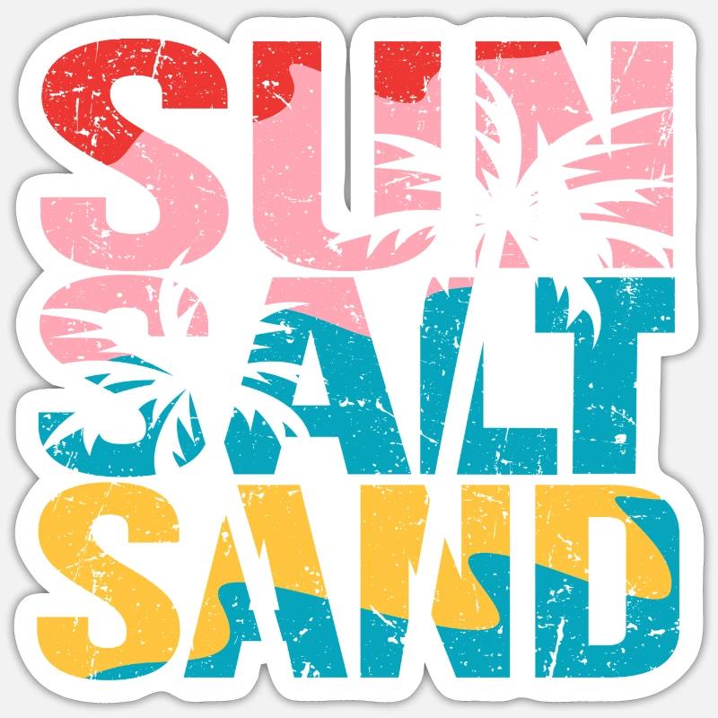 SEL DE SOLEIL SABLE - Sticker taille S (10 x 10 cm) - blanc mat