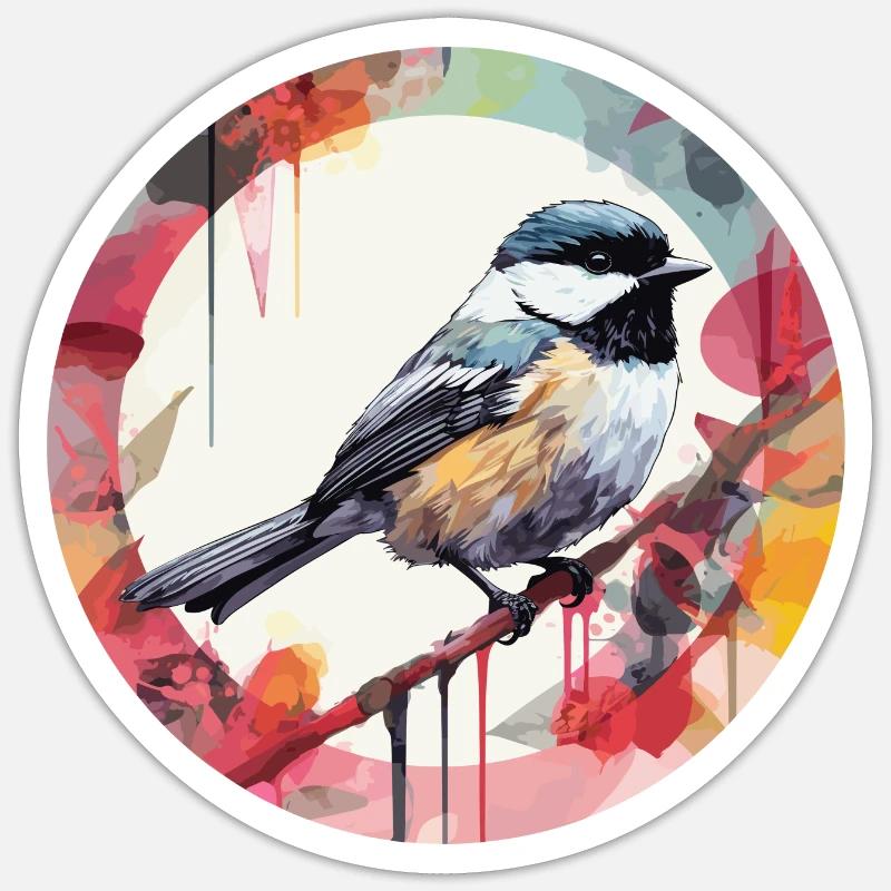Chickadee bird Sticker size S (10 x 10 cm)
