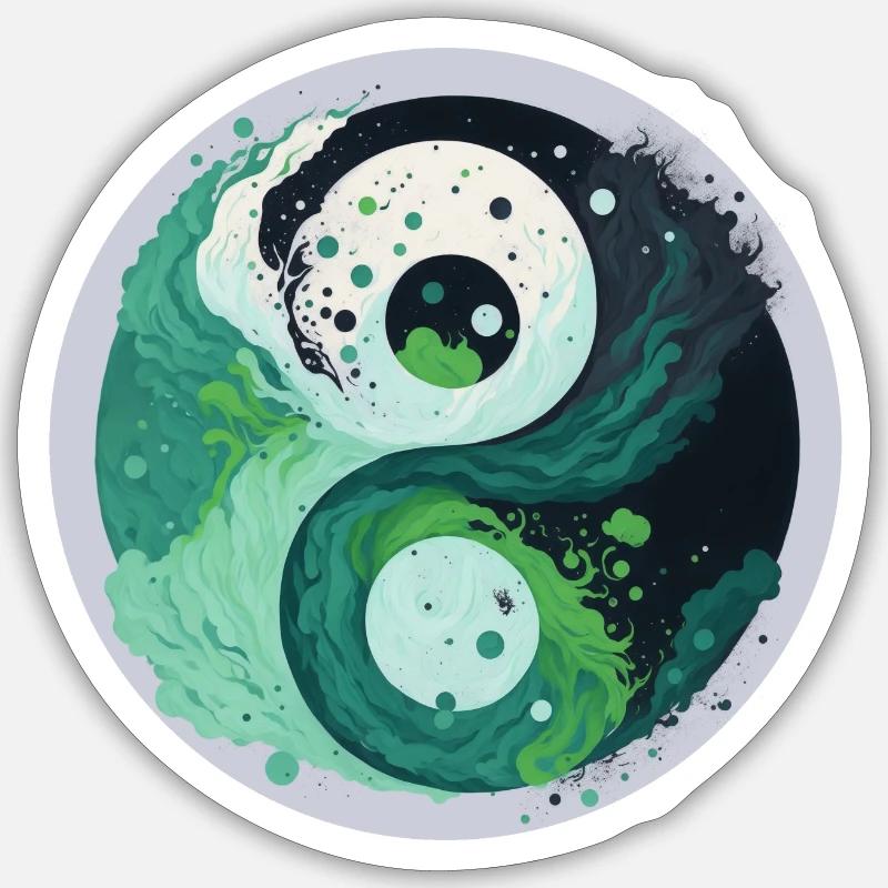 Yin Yang - Sticker taille S (10 x 10 cm) - blanc mat