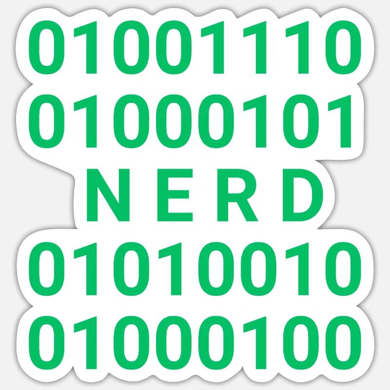 Nerd in Binärcode Sticker Größe S (10 x 10 cm)