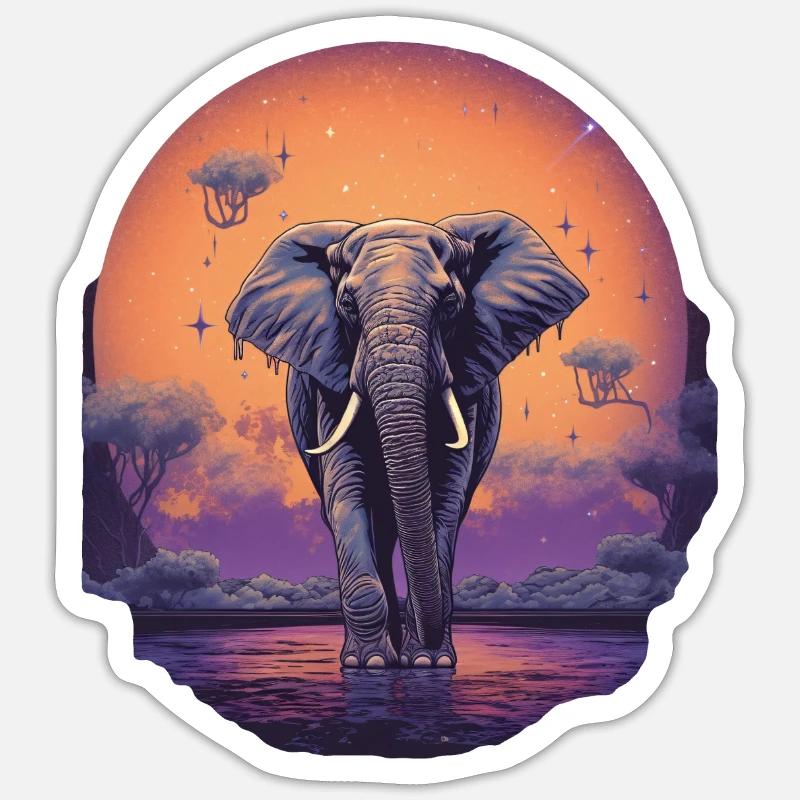 Elephant - Sticker size S (10 x 10 cm) - white matte
