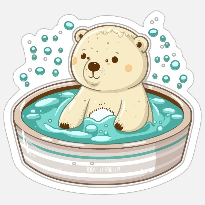 Entspannender Eisbär Sticker Größe S (10 x 10 cm)