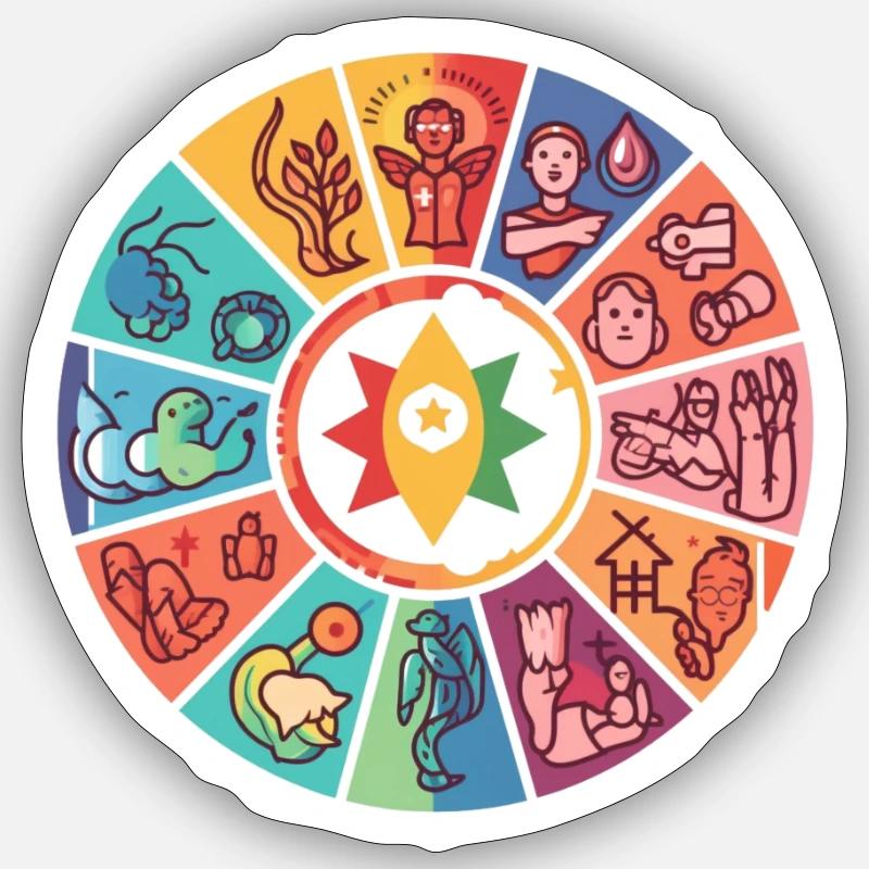 Différentes cultures - Sticker taille S (10 x 10 cm) - blanc mat