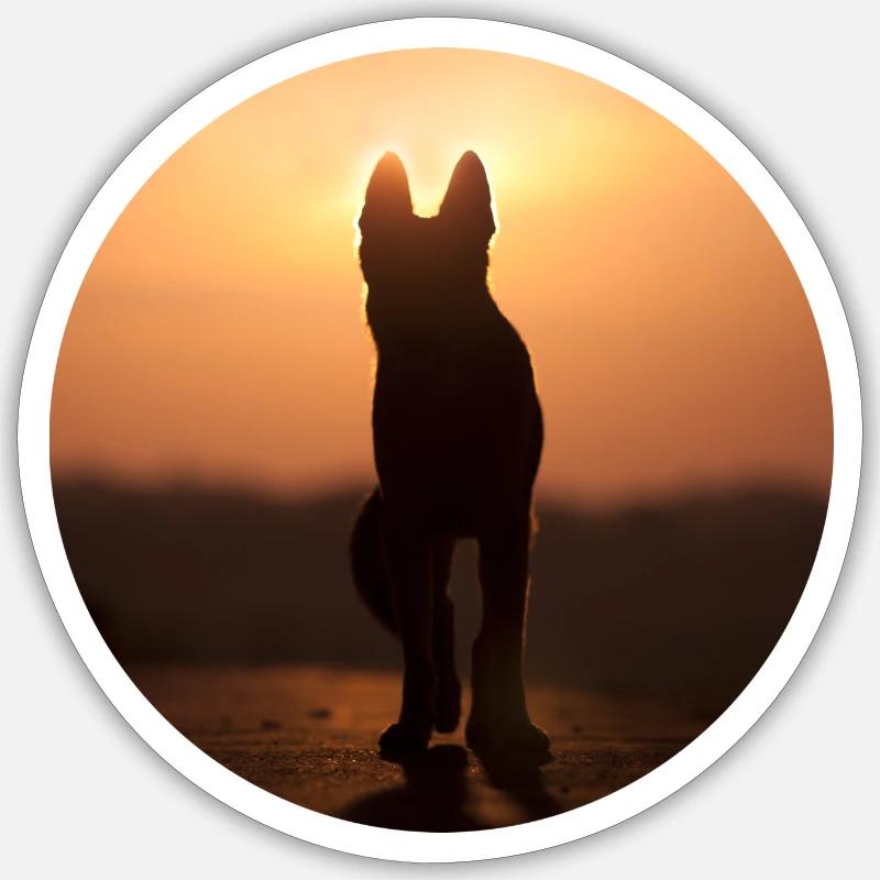 German Shepherd / Wolf Silhouette - Sticker size S (10 x 10 cm) - white matte