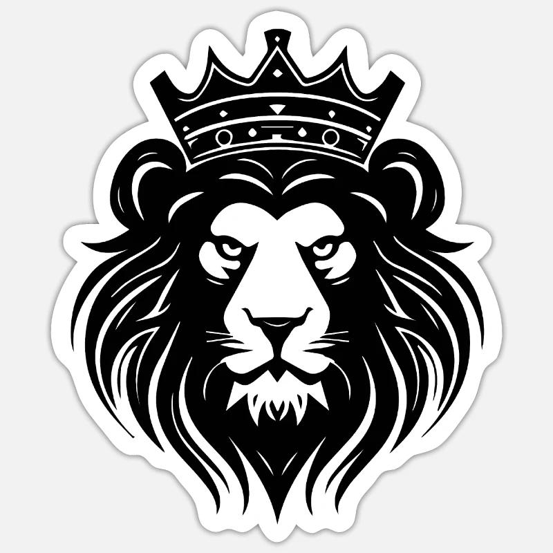 Lion Lion Head Predator - Sticker size S (10 x 10 cm) - white matte