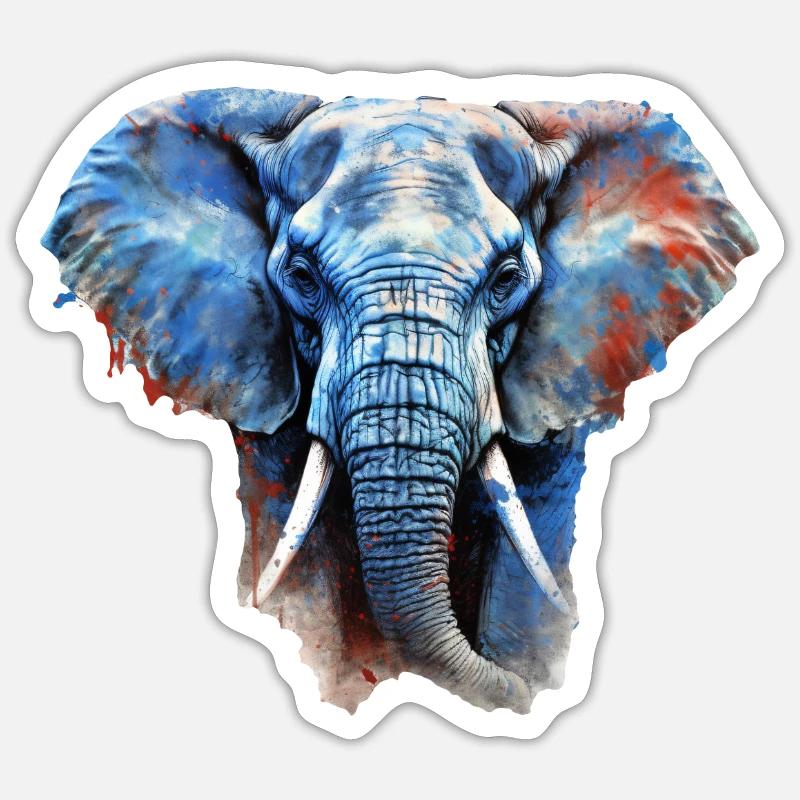 Éléphant - Sticker taille S (10 x 10 cm) - blanc mat